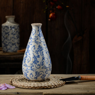 新中式陶瓷花瓶摆件客厅插花创意复古风古典高级感干花禅意装饰品