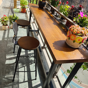 高低脚家用阳台吧台桌定制简约酒吧台咖啡奶，茶店桌椅组合观景桌子