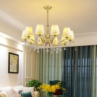 美式吊灯复古轻奢客厅卧室餐厅，水晶欧式大气简约现代乡村田园灯具