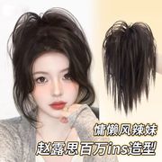 &百搭假发造型发圈器丸子辣妹红同款原宿神马尾女网鸡窝头头盘发