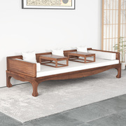 新中式罗汉床实木黑胡桃简约现代白蜡木轻奢客厅实木老松木沙发床