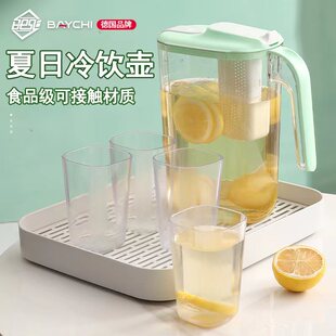 塑料冷水壶大容量家用泡茶桶耐高温凉水壶白开水果汁扎壶茶壶套装