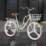 凤凰老式复古自行车，成人禧玛诺通勤轻便24寸学生变速单车