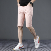 夏季薄款粉色牛仔短裤男士5五分马裤韩版潮牌中裤子男高端潮