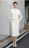 白色小香风圆领短外套，职业装气质女神范套装(范套装)高端法式名媛两件套