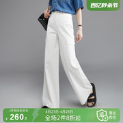 娅丽达军绿色工装裤女夏季2024裤子白色休闲裤宽松长裤阔腿裤