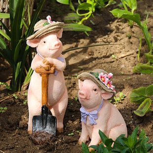 仿真动物树脂小猪装饰摆件户外花园庭院创意设计卡通可爱模型