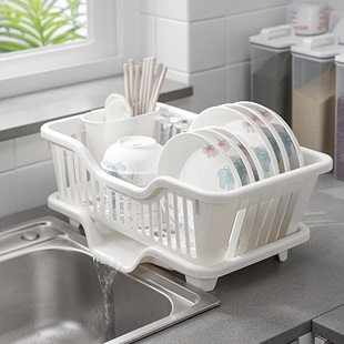 日本碗碟收纳架沥水碗，盘架厨房沥水塑料，家用单层小型筷滤水放碗架
