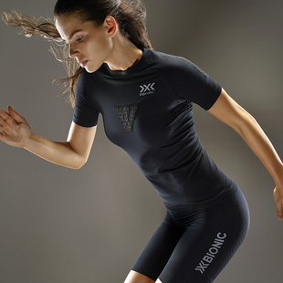x-bionic优能速跑4.0女士短袖，紧身衣裤女子运动压缩健身衣裤