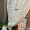 法式窗纱帘飘欧式透光不透人美式绣花白纱客厅卧室珍珠半遮光阳台