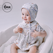 oakfamily婴儿短袖纱，布包屁衣宝宝，衣服夏季新生儿爬服