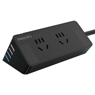 飞利浦USB智能充电插座多功能快速充电桌面电源插排SPS2412G/93