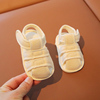夏季0-5-12月婴儿棉布鞋子一岁女宝宝学步鞋软底新生儿包头凉鞋男