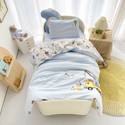 纯棉幼儿园被子三件套床上用品婴儿床套件全棉午睡被褥六件套含芯