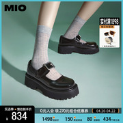 MIO米奥2024年春季玛丽珍鞋圆头中跟一字扣带浅口单鞋女鞋
