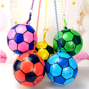 儿童链子足球西瓜球卡通球充气玩具，蓝球拍拍弹力，球运动带拉绳皮球