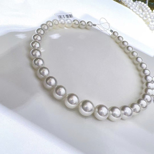 珍珠项链正圆淡水倪妮同款媲美澳白冷光白妈妈(白妈妈)链11-13mm爱迪生