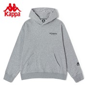 Kappa卡帕套头帽衫2023男春运动卫衣休闲上衣灰色长袖外套