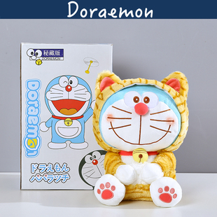 日本正版老虎多啦a梦蓝胖子机器猫叮当猫大公仔玩偶毛绒玩具