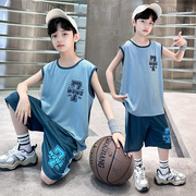 男童篮球服套装夏季2024中大童夏装儿童，背心薄款运动速干球衣