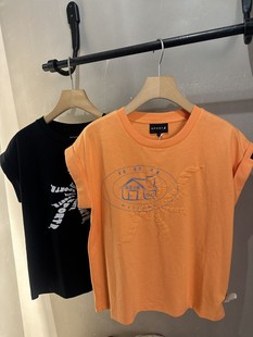 香港agnes b.sport立体几何图案圆领短袖T恤23秋冬女