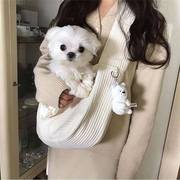 韩国流行宠物外出包猫咪袋单肩包简约狗狗自背包，斜挎包泰迪狗背包