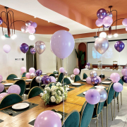 金属紫色气球生日派对场景装饰马卡龙紫色系拱门立柱气球链