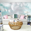 现代简约电视背景墙纸时尚温馨粉白色羽毛抽象客厅卧室壁纸壁画