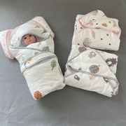 竹纤维初生婴儿抱被全棉新生儿包被春秋薄棉纯棉宝宝小被子0-12个