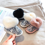 英国nextroad女宝宝棉鞋，冬季婴儿学步鞋1-2岁3软底毛靴小童鞋子