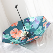 高档水墨风双面印花晴雨伞，两用双层太阳伞，防紫外线黑胶防晒遮阳伞