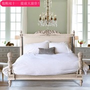 美式乡村实木雕花床法式做旧双人床复古1.8米卧室婚床高端公主床