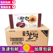 整箱批韩国进口零食，lotte乐天巧克力打糕，夹心糯米糕点210g*12盒