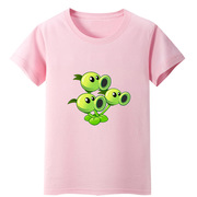 植物大战僵尸2纯棉圆领短袖，t恤中大小，儿童亲子装一家三四口半袖