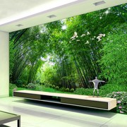大自然风景绿竹林竹子简约3d大型壁纸壁画客厅，沙发卧室5d背景墙纸