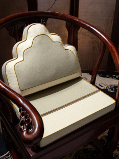 中式纯色棉麻坐垫新中式红木，沙发垫实木家具餐桌椅垫圈椅茶椅座垫