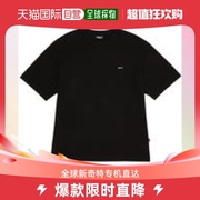 韩国直邮Nerdy男女款上衣T恤夏季黑色圆领质感舒适简约百搭气质