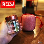 迷你150ml玻璃杯创意潮流网红水杯，便携小巧男女防漏透明玻璃茶杯