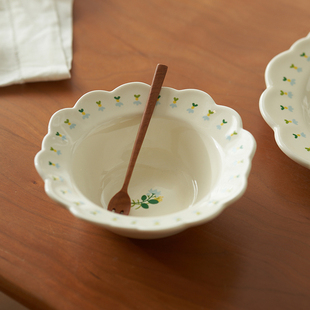 肆月法式碎花田园ins风陶瓷吃饭的碗高颜值家用餐具小碗单个创意
