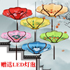 中式布艺灯笼古典手绘彩色，中国风飞碟餐厅，饭店商场婚庆装饰吊灯