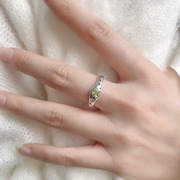 甜美繁星戒指女橄榄绿精致优雅开口指环叠戴百搭时尚个性食指戒潮
