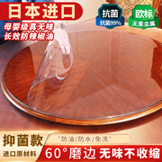 pvc大圆桌桌布圆形，桌垫透明软玻璃防水防油防烫桌面垫水晶板