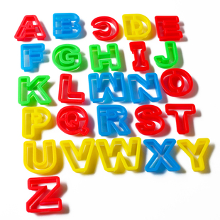 橡皮泥空心印模套装英文字母，模具26件3d安全粘土数字工具儿童玩具