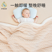 婴儿毛毯宝宝秋冬季双层加厚小被子新生儿，推车盖毯羊羔绒儿童毯子