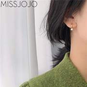 日韩版简约基本款气质秀气小巧迷你镶钻单钻钛钢金色耳环耳钉女