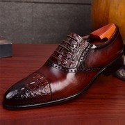 高品质男鞋2023男士，头层牛皮鳄鱼纹，正装高档皮鞋商务真皮单鞋