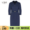line韩国女装秋季商场同款修身中长款连衣裙awopkc1000