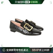 香港直邮bally巴利女士时尚，鳄纹漆皮金属，方扣低跟乐福鞋皮鞋62