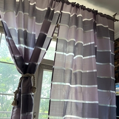 紫色条纹简约现代成品窗帘