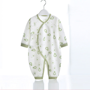 新生婴儿衣服夏季薄款和尚服纯棉连体衣，宝宝73码系带哈衣空调爬服